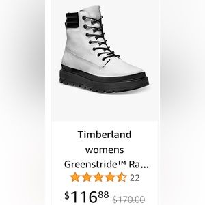 Women’s size 7.5 off-white Authentic Timberland black sole boot